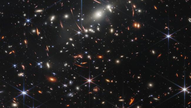 It’s all out there: a galaxy cluster pictured by the James Webb Space Telescope. Picture: NASA, ESA, CSA, STScI