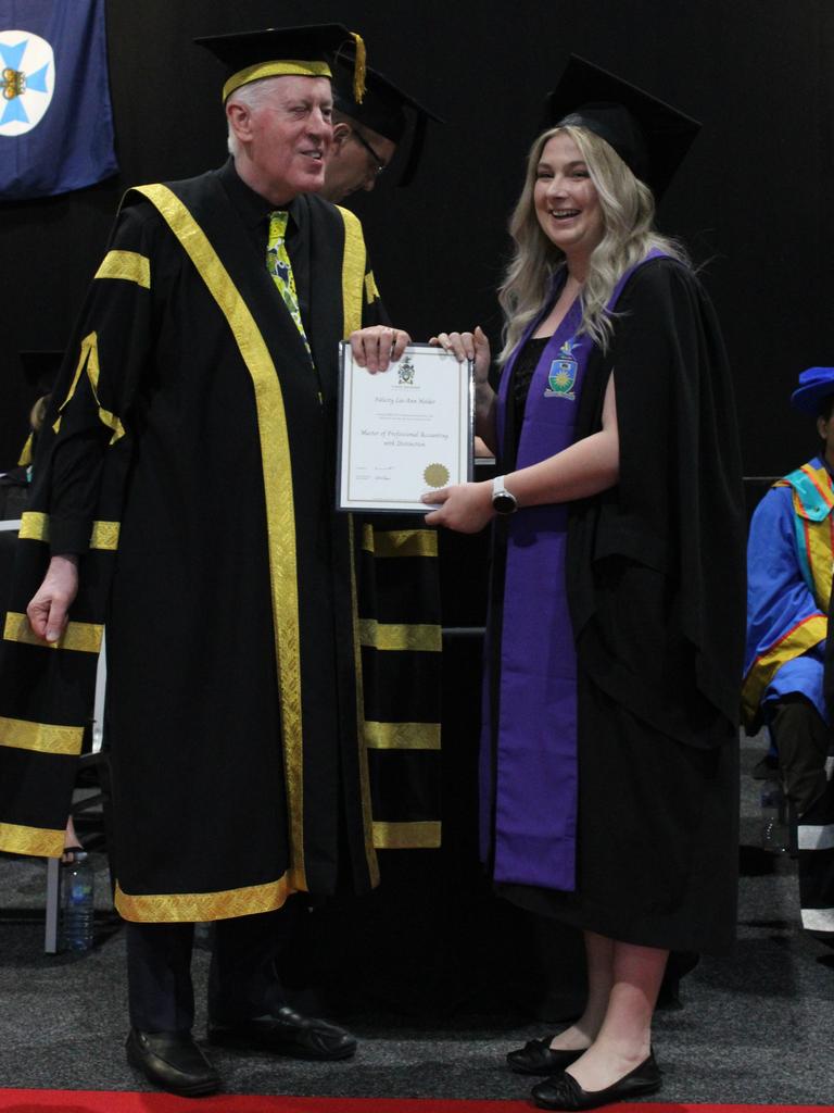 Felicity Holder graduated with a Master of Professional Accounting with Distinction at the CQUniversity graduation ceremony in Bundaberg on December 14, 2023.