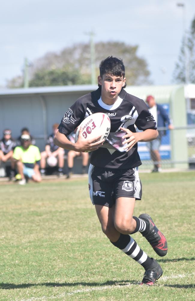 Dylan Rooney in the Magpies Black v Magpies final in the RLMD U13s division in Mackay. August 14, 2021. Picture: Matthew Forrest