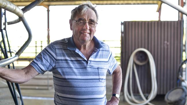 All in the family: Three generations of Robert Noble’s family are Gippsland dairy farmers. Picture: Dannika Bonser