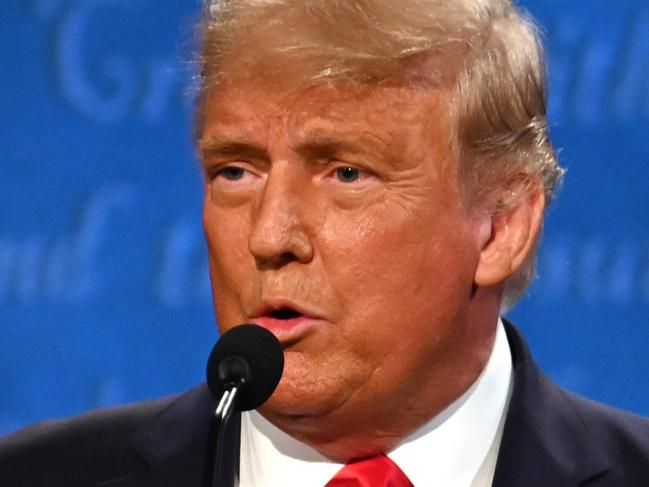 US President Donald Trump speaks during the final presidential debate at Belmont University in Nashville, Tennessee, on October 22, 2020. (Photo by JIM WATSON / AFP)