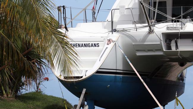 John and Yvette Nikolic's yacht, Shenanigans, on dry dock at Vuda Marina, near Lautoka. Picture: Gary Ramage