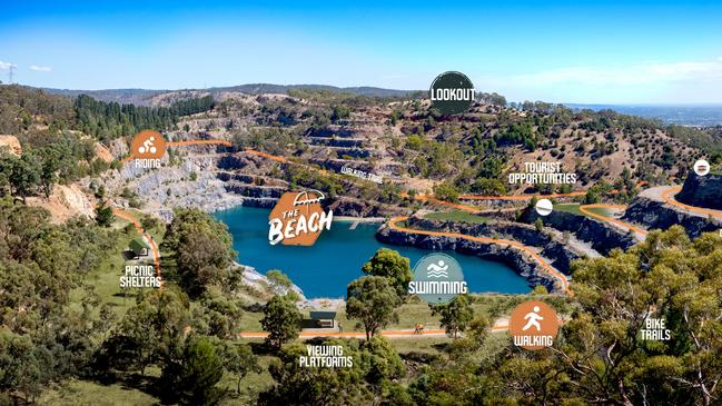 Crystal Lake Recreation Park would become a 350-hectare adventure tourism destination, the Liberals have pledged. Picture: Supplied,