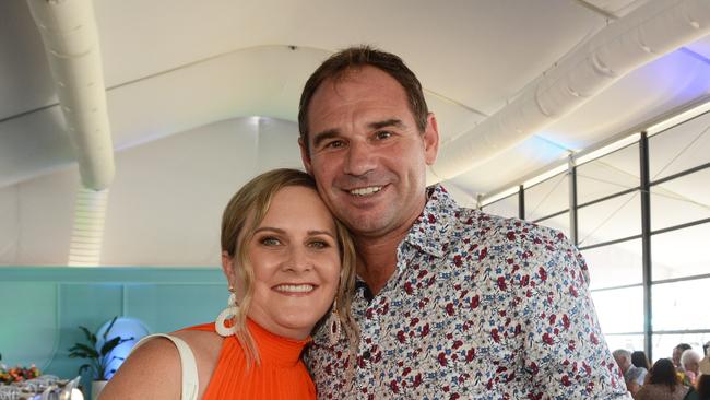MAGIC MILLIONS 2022: Rachel Hancock and Simon Liebelt at Pacific Fair Magic Millions Polo at Main Beach. Picture: Regina King