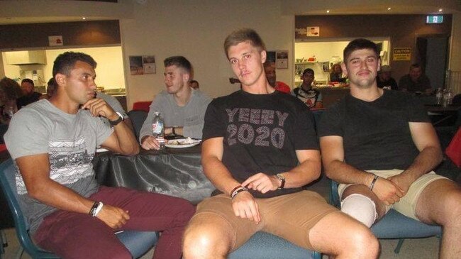 Alex Johnston (left), Shaun Lane (middle), Billy Tsikrikas (right) and Paul Momirovski (back) all played together at Endeavour Sports High.