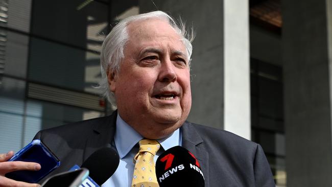 Clive Palmer outside the Supreme Court in Brisbane in May. Picture: NCA NewsWire / Dan Peled