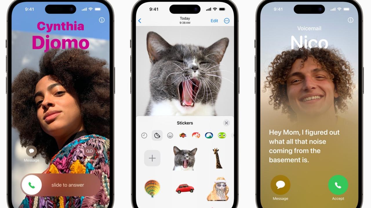 Contact posters and stickers are coming with the iOS 17 update: Picture: Apple