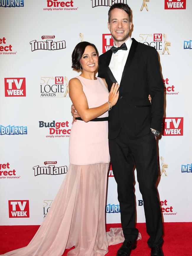Zoe Foster and Hamish Blake on the red carpet at the 2015 Logie Awards at Crown Casino in Melbourne. Picture: Getty