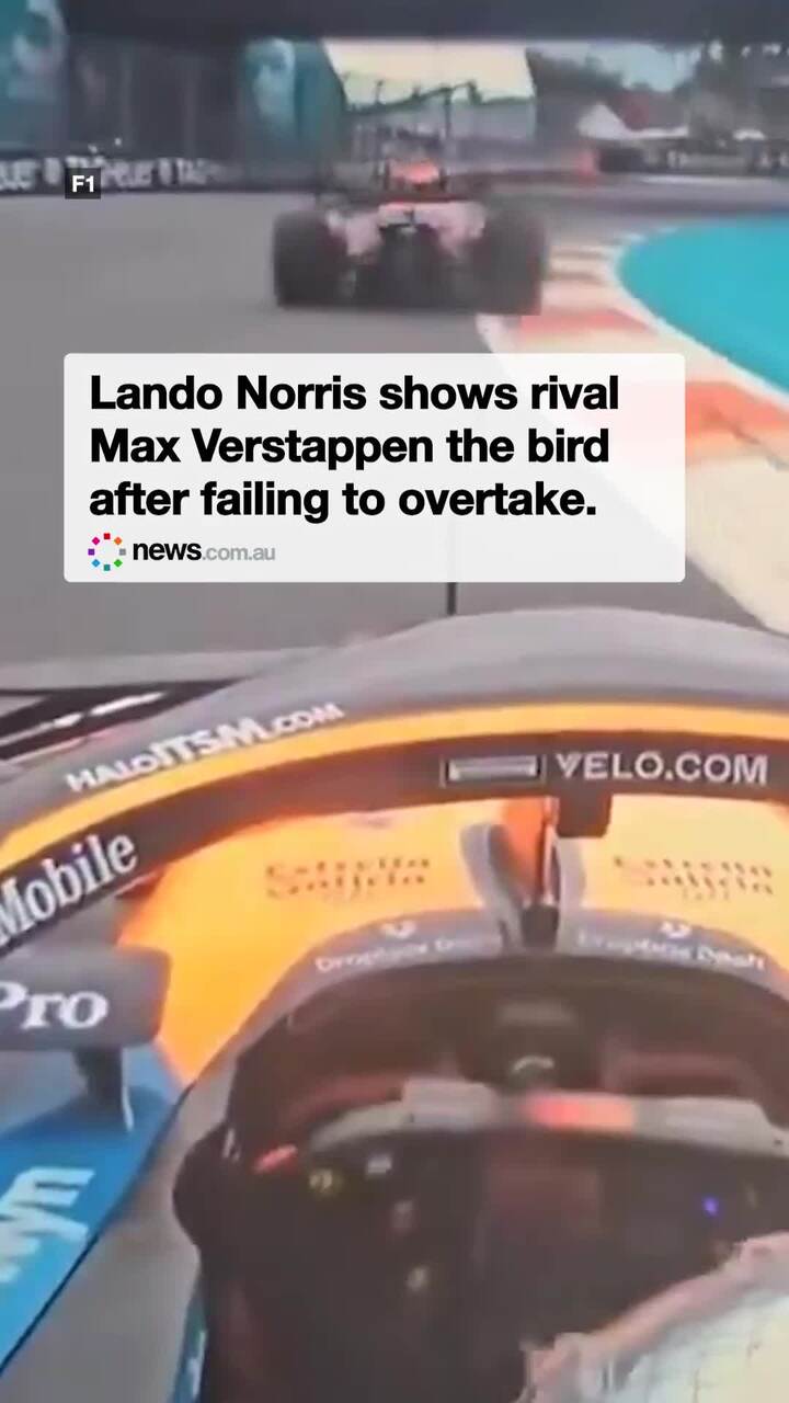 Norris shows Verstappen the finger