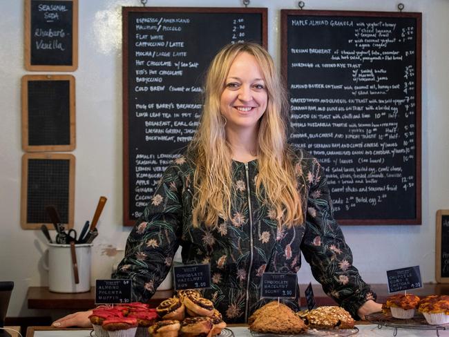 Baker Claire Ptak poses for a photograph inside her bakery, Violet, in East London. Picture: AFP