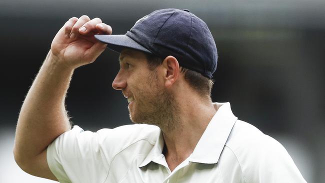 James Pattinson leaves the field during an innings break in the Sheffield Shield.