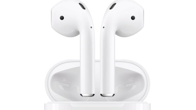 The Apple AirPods are wireless earpods that have up to five hours of battery life. Double tap to activate Siri to change a track or turn up the volume.