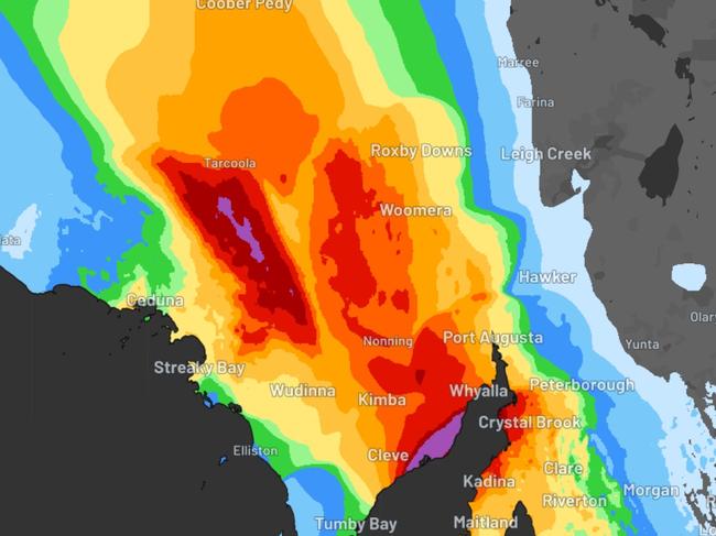 Observed rainfall in the 24hrs to 4:30pm local time on Sunday. Picture: Weatherzone.