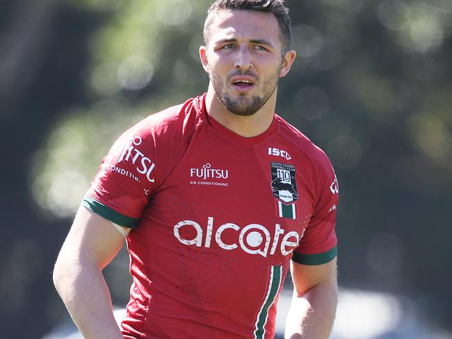 Sam Burgess at training on Tuesday.