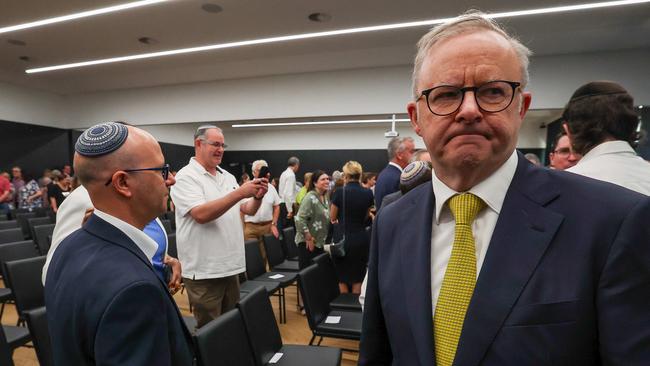 Anthony Albanese at a Holocaust memorial event in Perth. Picture: Colin Murty