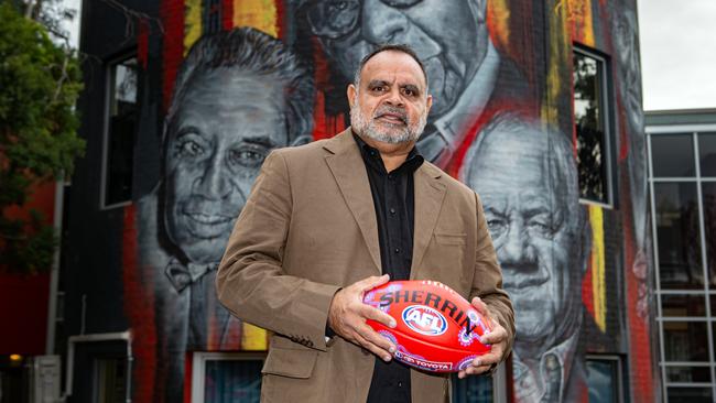 Northern Territory AFL legend Michael Long has called on the league to seriously consider restarting the season in Darwin. Picture: Sarah Matray