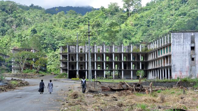 Dilapidated infrastructure around the Panguna mine. Picture: AAP