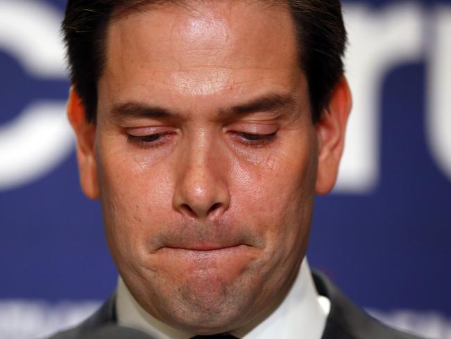 Republican presidential candidate Marco Rubio after bowing out of the White House race. Picture: AP/Paul Sancya