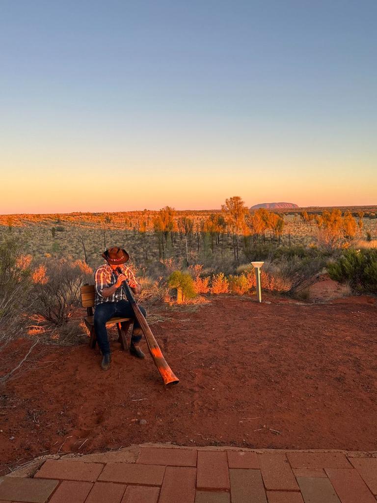 At Tali Wiru, visitors get to enjoy the view of Uluru as the sun sets, before enjoying a delicious three-course meal. Picture: Rebecca Borg