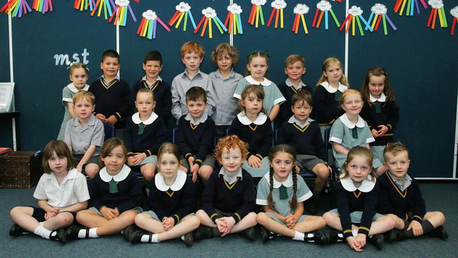St Patrick's Primary School Class 1 FJC Back row L-R: Chloe Drake, Mateo Costoya-Henriques, Leon Marinovic, Ned Diery, Teddy Christou, Annabelle McLachlan, Jack Trewin, Margot Williams, Isabel Madden. Middle row: Lincoln Nash, Zarli Landthaler, Charlie Cox, Ines Patrick, Billy Le Maitre, Sadie Selwood. Front row: Ash Jenyns, Sofia Batterham, Lily Donati, Archer Rivett, Evie McConvill, Sadie Phegan, Elliott McBean.