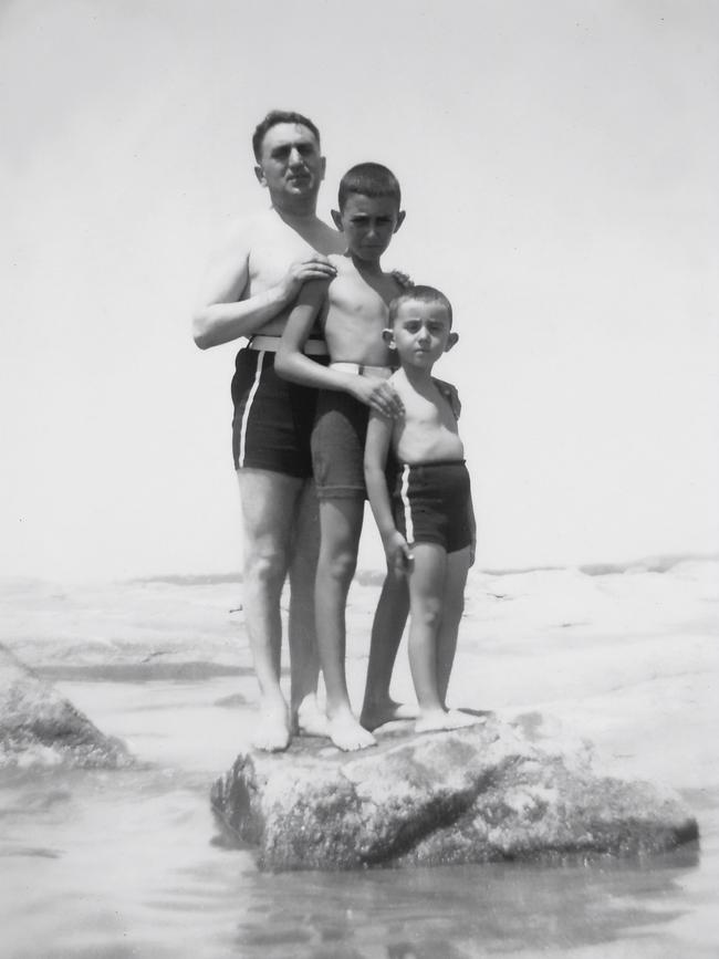 Moshe Triguboff with his sons Joe and Harry in 1936. Picture: Supplied