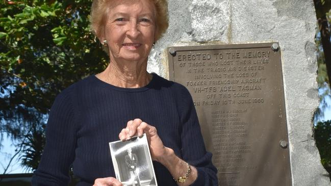 Audrey Camilleri at the memorial of the TAA Fokker F-27 Friendship plane crash tragedy which claimed the life of her 15-year-old brother Edgar Dowse 65 years ago. June 9, 2025