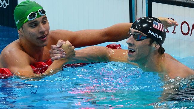 Chad le Clos and Michael Phelps.