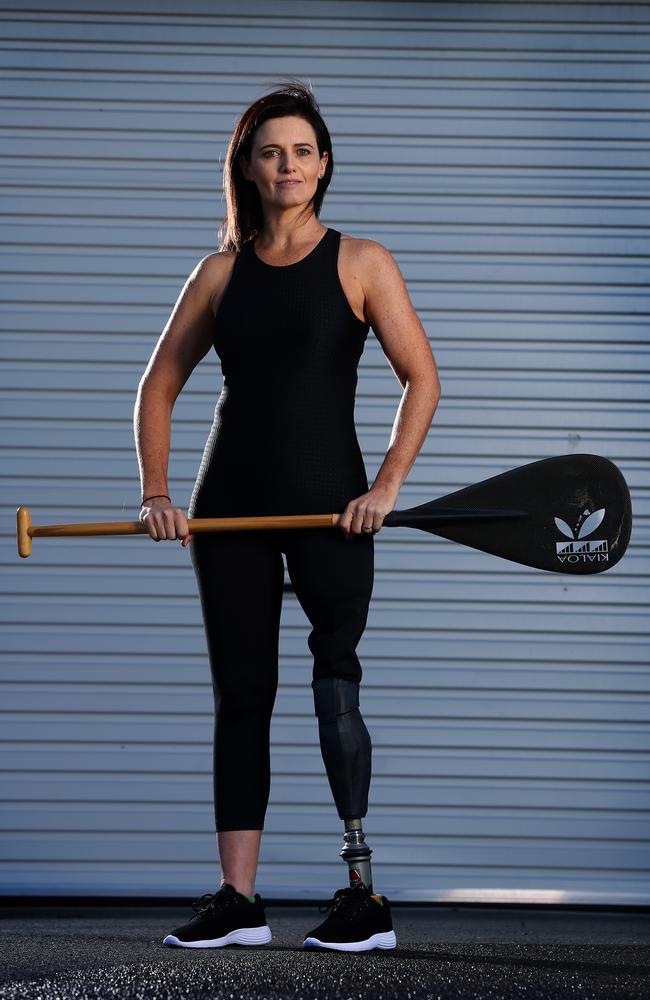 Ali France lost her leg in a car park accident at Ashgrove 6 years ago and now has a permanent prosthetic. Sport has helped in her recovery and she has recently made a paddling team that will compete in an international meet in Tahiti at end of June. Pics Adam Head