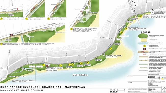 Surf Parade Foreshore Shared Masterplan Path Project. Picture: Bass Coast Shire Council