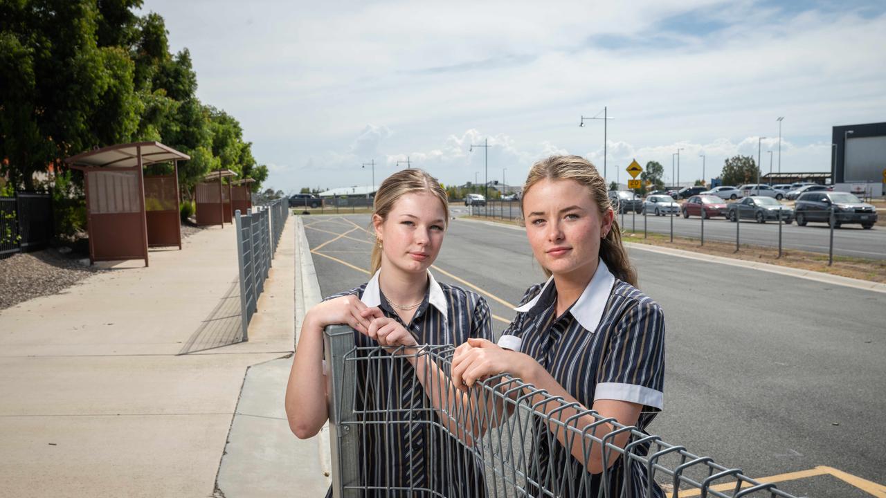 Bannockburn P-12 College Year 11 students Lucy Allan and Charlotte Scanlon are advocating for better bus services in the Golden Plain Shire. Picture: Brad Fleet