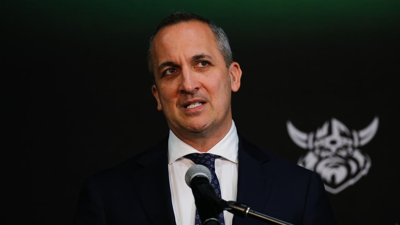 NRL chief executive Andrew Abdo has announced the 2022 NRL draw. Picture: NCA NewsWire/Gaye Gerard