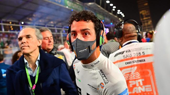 McLaren's Australian driver Daniel Ricciardo is pictured on the grid