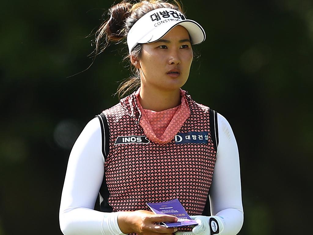 BRISBANE, AUSTRALIA - JANUARY 15: Su Oh is watching the third day of the 2021 PGA Australian Championship at the Royal Queensland Golf Club on January 15, 2022 in Brisbane, Australia.  (Photo by Chris Hyde / Getty Images)