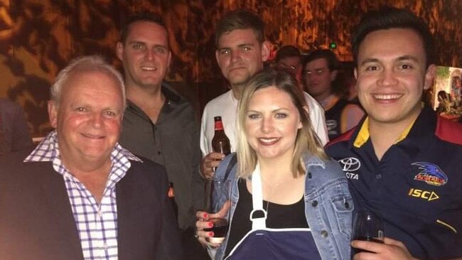 Herbie and his kids. From the left, Tom, Joel, Elyse and her partner Wade Watts. Picture: SUPPLIED