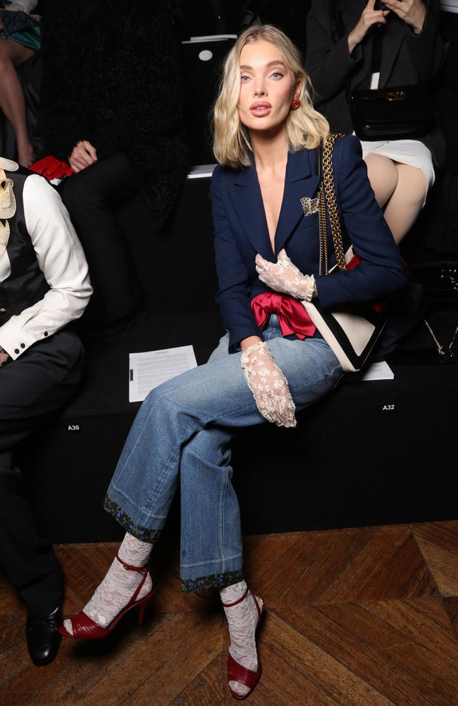 Model Elsa Hosk was spotted in the front row at the Valentino Haute Couture Spring-Summer 2025 show. Picture: Victor Boyko/Getty Images for Valentino