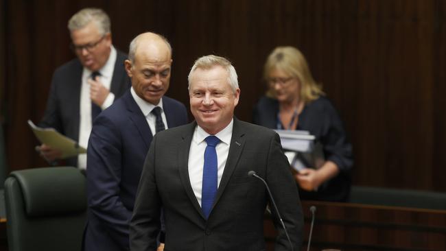 Premier Jeremy Rockliff arrives in parliament on Wednesday. Picture: Nikki Davis-Jones