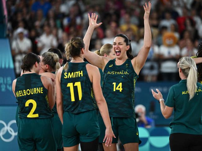 Marianna Tolo celebrates after winning bronze. Picture: AFP