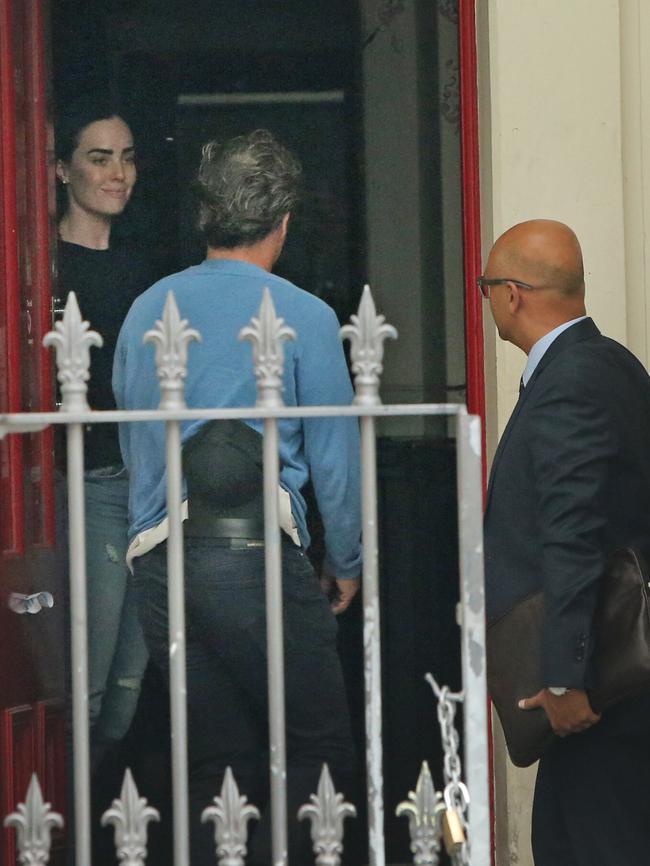 John Ibrahim meets with his girlfriend Sarah Budge at the Crane Bar. Picture: Richard Dobson