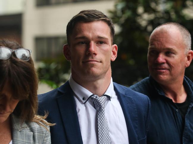 Canberra Raiders player Tom Starling outside Downing Centre Court in Sydney. Picture NCA Newswire/ Gaye Gerard