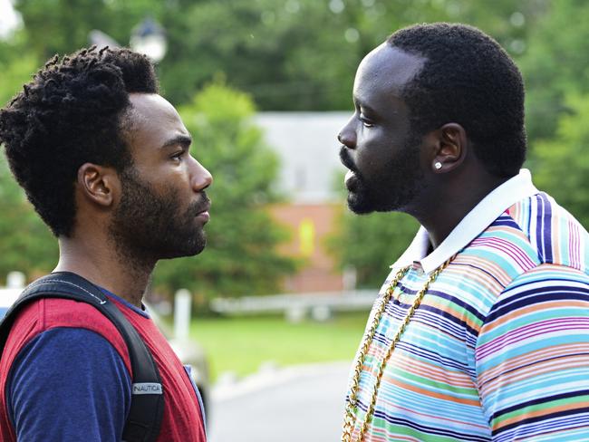 Donald Glover as Earnest Marks in a scene with Brian Tyree Henry’s Alfred Miles in comedy drama Atlanta. Picture: Guy D'Alema / FX