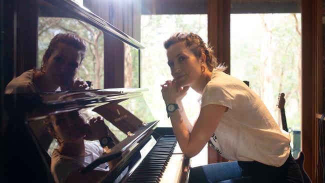 Missy Higgins plays All For Believing, performed at her home in Warrandyte, Victoria, for Review’s Isolation Room – a video series starring top musicians, writers and artistic performers. Picture: Arsineh Houspian