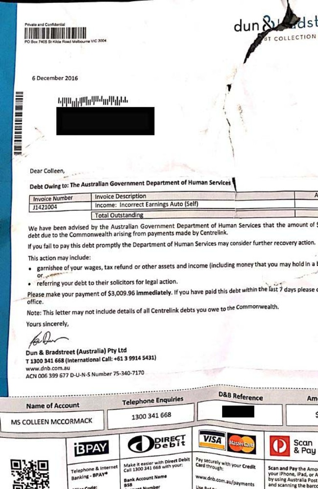 Just two weeks after their payment due, people receive a letter from a private debt collection agency — in this case, Dun &amp; Bradstreet.