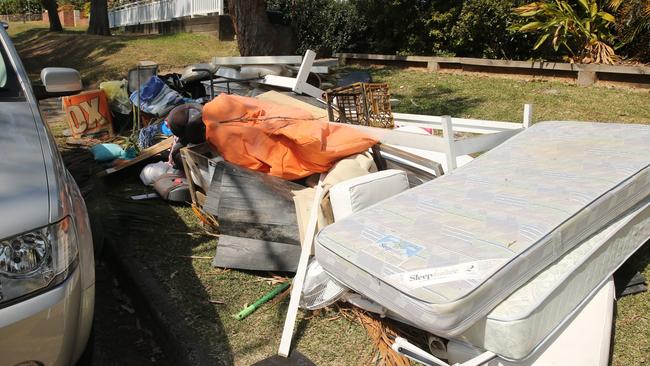 Warriewood’s trash littered footpaths. Picture: John Grainger