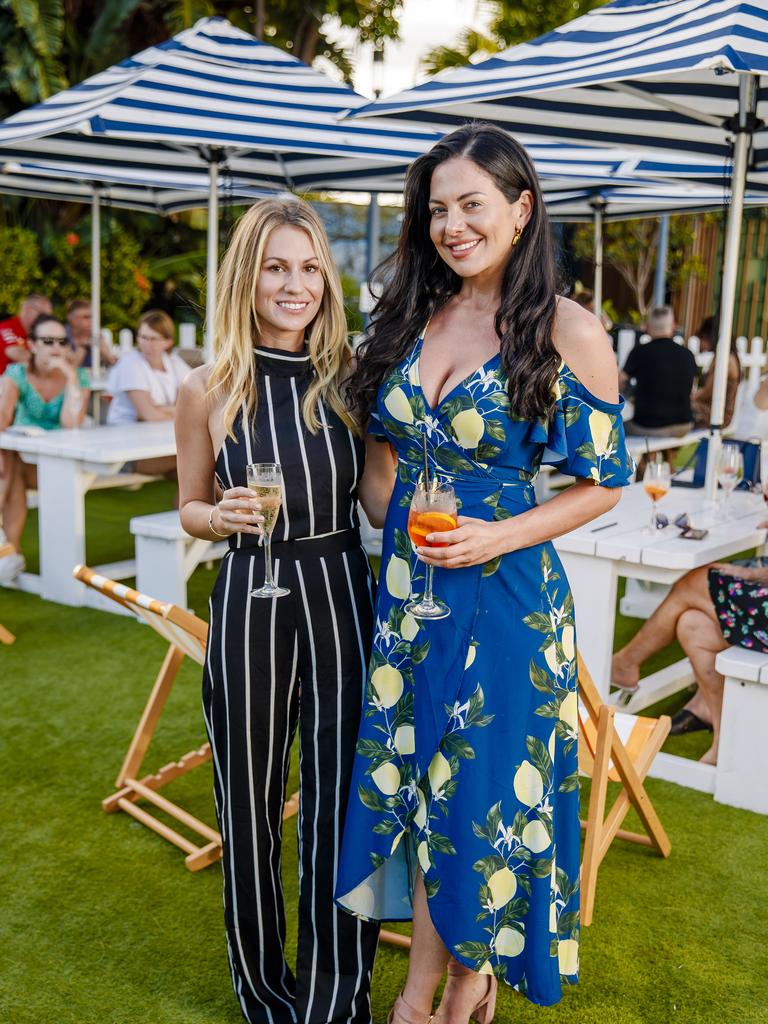 Chloe Johnson and Zoe Davis at Riviera on the Lawn, at The Star Gold Coast, December 27. Picture: Adam Shaw