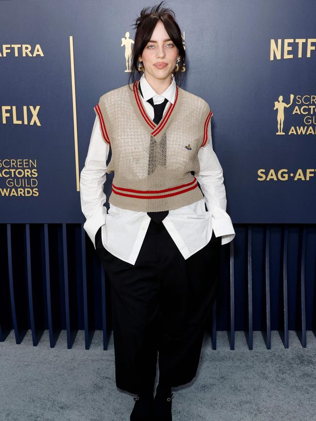 Billie Eilish at the Screen Actors Guild Awards. Picture: Frazer Harrison / Getty via AFP