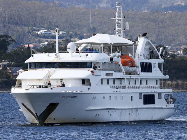 Cruise ship Coral Discoverer berthed at Macq 2. Picture: MATT THOMPSON