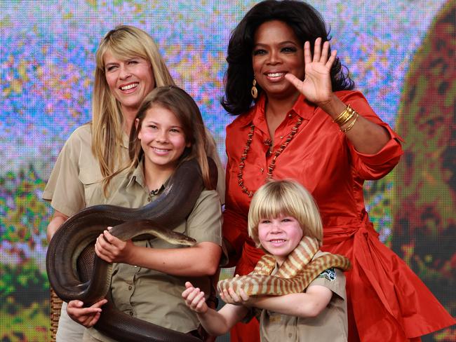 Famous friends! The Irwin family with Oprah Winfrey.