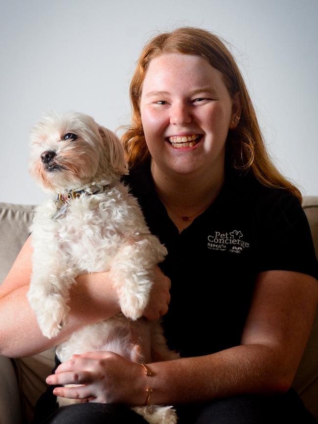 RSPCA’s Scarlett Widdowson with Romeo. Picture: Jeremy Piper