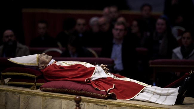 About 65,000 people paid their respects to Benedict XVI on Tuesday, at St Peter’s Basilica, Vatican City. Picture: Antonio Masiello/Getty Images/The Times