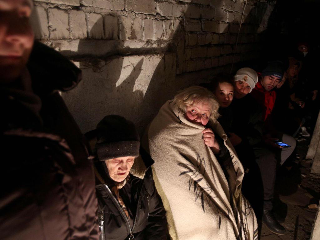 Ukraine residents of Severodonetsk wait hidden in their basement during the heavy shelling by Russian forces and Russia-backed separatists. Picture: AFP